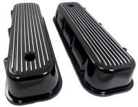 Nostalgic Baffled Aluminum Finned Valve Covers 1965-95 Big Block Chevy 396-502