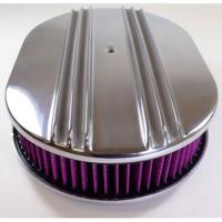 Nostalgic Polished Aluminum Oval Air Cleaner Kit 12" x 2"