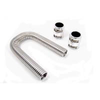 Polished Stainless Steel Radiator Hose Kit Hose Length: 24"