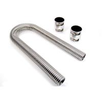 Polished Stainless Steel Radiator Hose Kit Hose Length: 36"
