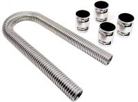 Polished Stainless Steel Radiator Hose Kit Hose Length: 48"