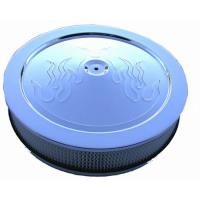Round Flame Style Muscle Car Style Top Air Cleaner Set 14" x 3"