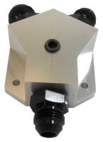 Fuel Y-Block Fitting -10 AN Ports [Clear Finish]