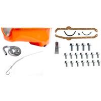 Orange Powdercoated Steel Stock Oil Pan Kit