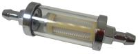 Glass and Chrome Fuel Filter 5/16" Inlet/Outlet