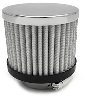 R9309X High-Performance Filter Breather, 3 in. Height, 1-3/8 in. I.D., Clamp-On, Chrome