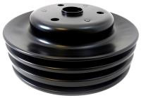 BLACK SB CHEVY 283-350 V8 TRIPLE GROOVE CRANKSHAFT PULLEY - LWP LOWER