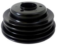 3-Groove Crankshaft Pulley Block Chevy 396-454 V8 - Long Water Pump - Black