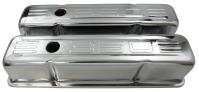 Chrome 1958-86 SB Chevy 283-350 Tall 350 C.I.D. Logo Valve Cover - Baffled (Includes Grommets)