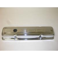 Chrome 1958-86 SB Chevy 283-350 Short 350 C.I.D. Logo Valve Cover - Baffled (Includes Grommets)