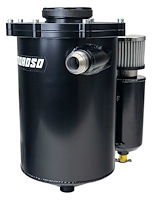 22023 Dry Sump Tank with Breather Tank [2-Piece, 13 in. Tall, 7 in. Diameter, Black Powder-Coated Finish]
