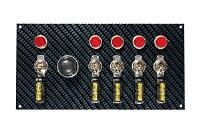 4" x 7-3/4" Fiber Design Switch Panel Gray/Black with starter button