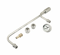 3/8" Chrome Fuel Line with Pressure Gauge for Holley 4150 Carburetors 9-5/16" Centers