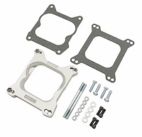 Carburetor Adapter for Square Flange 4-Barrel to Spreadbore Manifolds [3/4 in. Thick, Open Center]