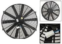 16" Electric Fan: Thickness 3.47" 2000 CFM 1900 RPM 11.4 amp draw