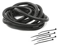 Convoluted Tubing with Tie Straps Black