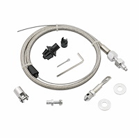 Universal Throttle Cable Kit [36 in. Braided Stainless Cable, 24 in. Sleeve]