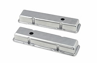 Aluminum Short-Style Valve Covers for 1960-1986 Chevy 262-400 Gen I Small Block [Die Cast]