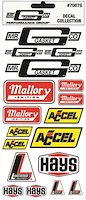 Decal Pack Includes: Mr. Gasket, Hays, Lakewood, Accel, Mallory