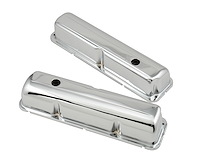 Chrome Valve Covers for 1958-1976 Ford 332-428 FE [Baffled, Flat Smooth Top]
