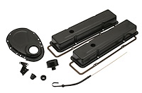 Flat Black Engine Dress-Up Kit 1965-79 Small Block Chevy Includes: