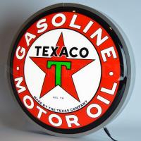 Backlit LED Lighted Round Sign Texaco Motor Oil