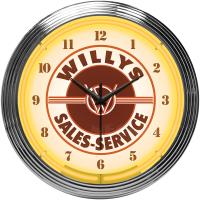 Jeep Willys Sales Service Neon Clock