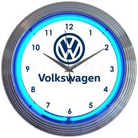 Volkswagen VW Blue Neon Clock