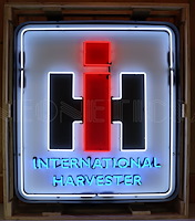 International Harvester IH Neon Sign in Steel Can