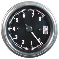 Deluxe-Series Sidewinder Tachometer Gauge, 3-3/8 in. Diameter, Electrical - Black Facedial