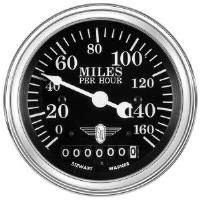Wings-Series Speedometer Gauge, 3-3/8 in. Diameter, Mechanical - Black Facedial