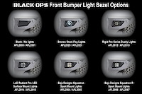 AFL2021 Black Ops Stock Fog Light Front Light Bezels Select Ford Bronco; Jeep Wrangler JK/JL/Gladiator JT [Black]