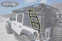 JLD0791 Destroyer Roof Rack Driver Side Ladder Fits Select Jeep Wrangler JK/JL [Black Powder Coated]