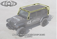 JRR0714 Destroyer 4-Door Base Rack 2007-2017 Jeep Wrangler JK [Black Powder Coat]