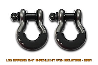 SHK1000 LoD Offroad 3/4 in. Shackle Kit with Isolators Fits Select Jeep/Chevy/Ford/GMC/Dodge; All LoD Models [Grey]