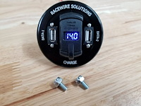 RWS-USB-DUAL-VOLT Dual USB Data and Charging Bulkhead [Billet 6061 Aluminum, Black Anodized]
