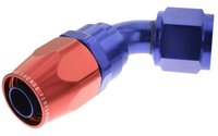 Hose End [1000 Series, -6 AN Hose to -6 AN Female Threads, 60 Degree, Blue/Red]
