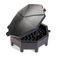 DRM672-BK Universal Poly/Steel 55-Gallon Drum Funnel with Hinged Lid [Black]