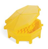 DRM672-YW Universal Poly/Steel 55-Gallon Drum Funnel with Hinged Lid [Yellow]