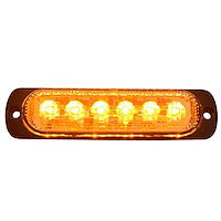 RS70016A 6-LED Ultra Slim Flush Mount 19-Flash Pattern Marker Strobe Light, Amber
