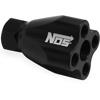 NOS 16712NOS Pro Race Black Anodized Billet Aluminum Distribution Block with NOS Logo 