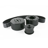 10090-DegreesK Gilmer Style Pulley Kit, Billet Aluminum, SBC Short Water Pump, Black