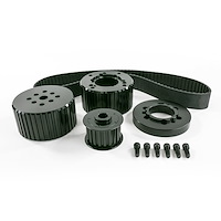 10096BK Gilmer Style Pulley Kit, Billet Aluminum, SBM, Black