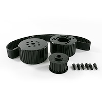 10097BK Gilmer Style Pulley Kit, Billet Aluminum, BBM, Black