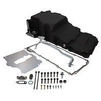 81075BK Oil Pan, Cast Aluminum Low-profile Retro-fit 5.7-Quart, LS, Black