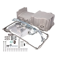 81076 Oil Pan, Aluminum Low-profile Rear-sump 6.0-Quart, LS, Satin