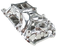 83025 Aluminum Dual Plane Oval Port, Air Gap Intake Manifold for Big Block Chevy [Polished]
