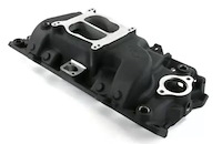 83026BK Aluminum Dual Plane Oval Port, Air Gap Intake Manifold for Big Block Chevy [Black]