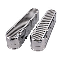 JM8082-2P Valve Covers, Finned Cast Alum., w/ Coil Covers LS, Polished