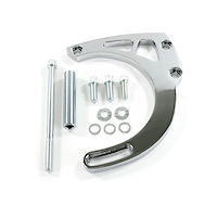JM9131C Alternator 10SI Bracket, Aluminum SBC Mid-Mount Long Water Pump, Chrome